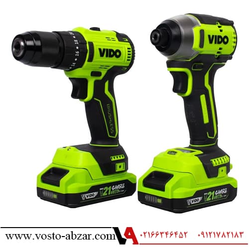 مجموعه دو عددی دریل چکشی و ایمپکت شارژی براشلس ۲۱ ولت ویدو مدل WD910410210 — تصویر ۲