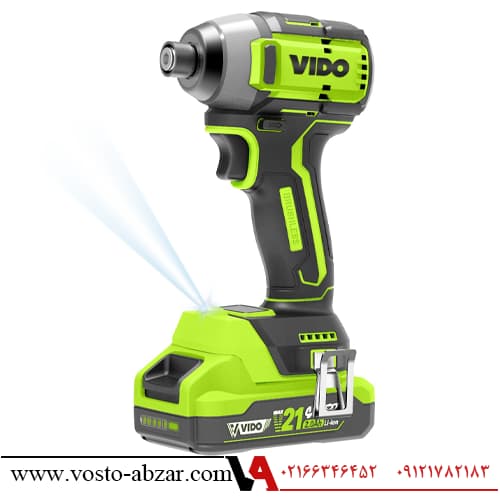 پیچ گوشتی ضربه ای ایمپکت شارژی 21 ولت براشلس ویدو مدل WD040410210