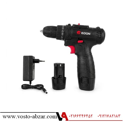 دریل پیچ گوشتی شارژی دو باطری ادون مدل ED-12