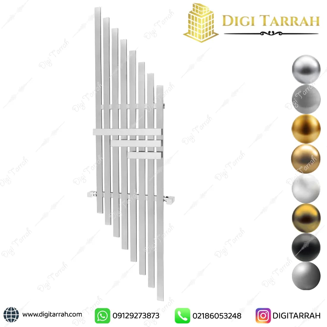 رادیاتور استیل 304 ایستاده پره ای دکوراتیو — تصویر ۲
