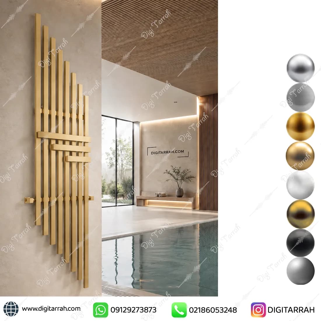 رادیاتور استیل 304 ایستاده پره ای دکوراتیو — تصویر ۳