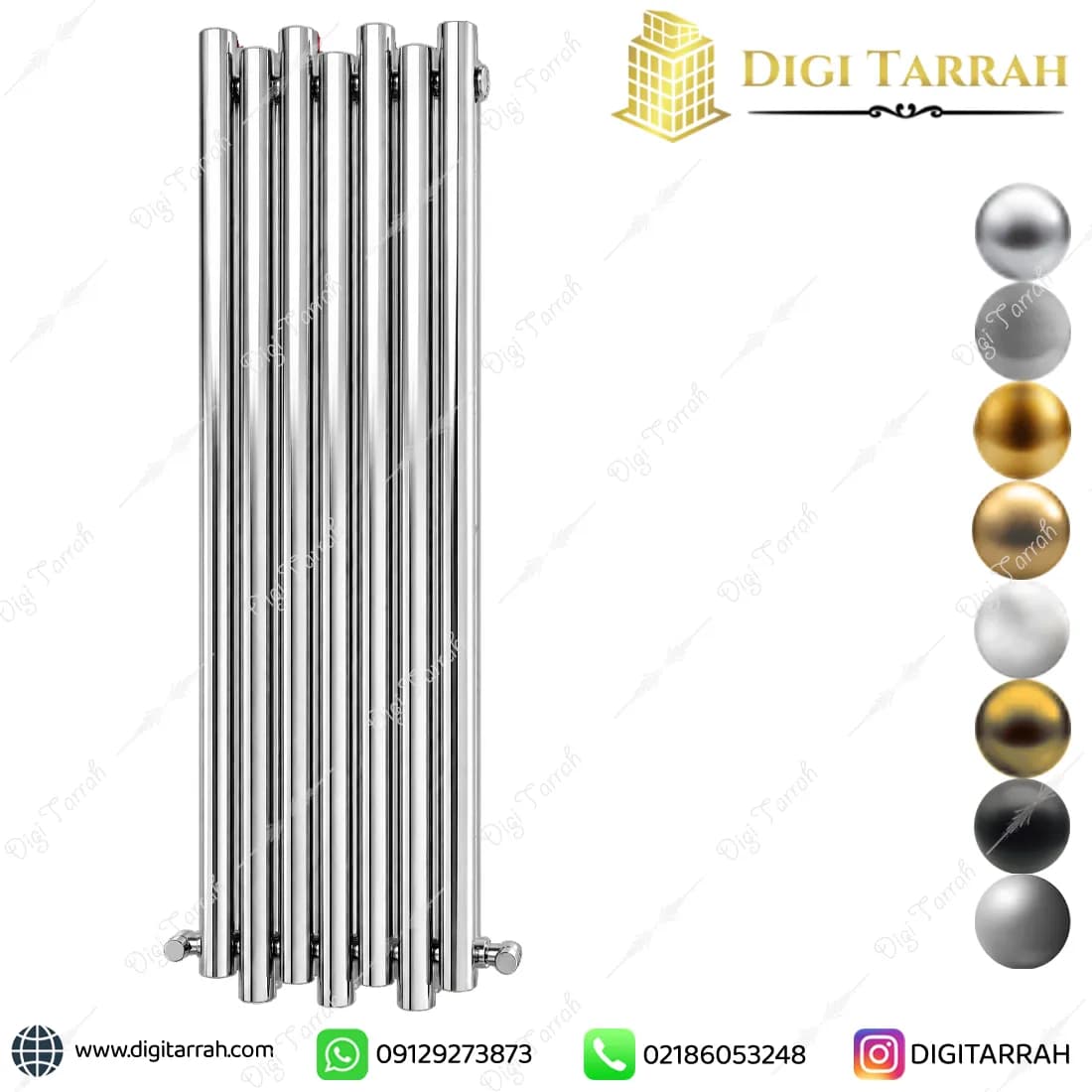 رادیاتور استیل عمودی لوله ای مدل هارمونی — تصویر ۹