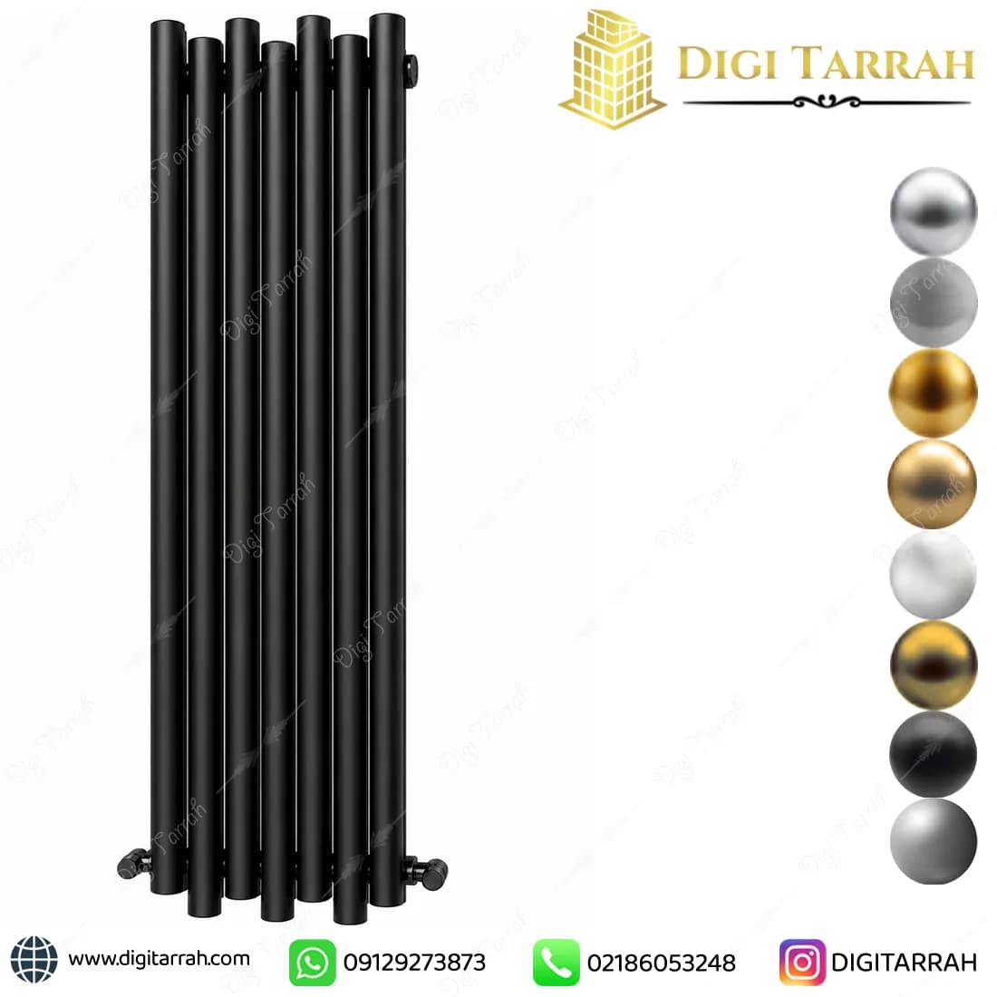 رادیاتور استیل عمودی لوله ای مدل هارمونی — تصویر ۲