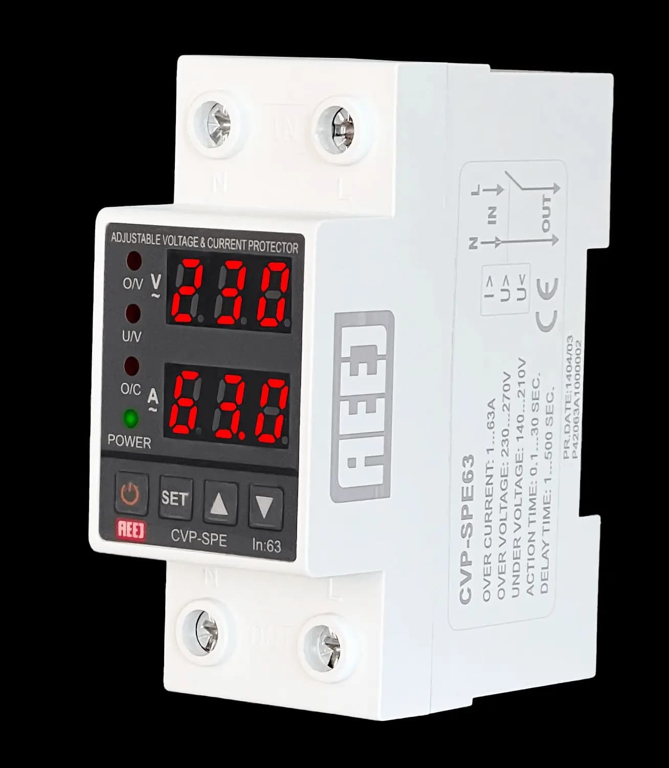 محافظ ولتاژ جریان 63 آمپر آییژ AEEJ-CVP-SPE63