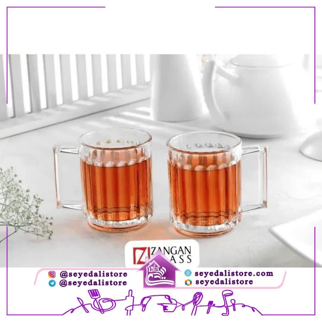 سرویس ۶ عددی لیوان دسته دار کلاسیک زنگان