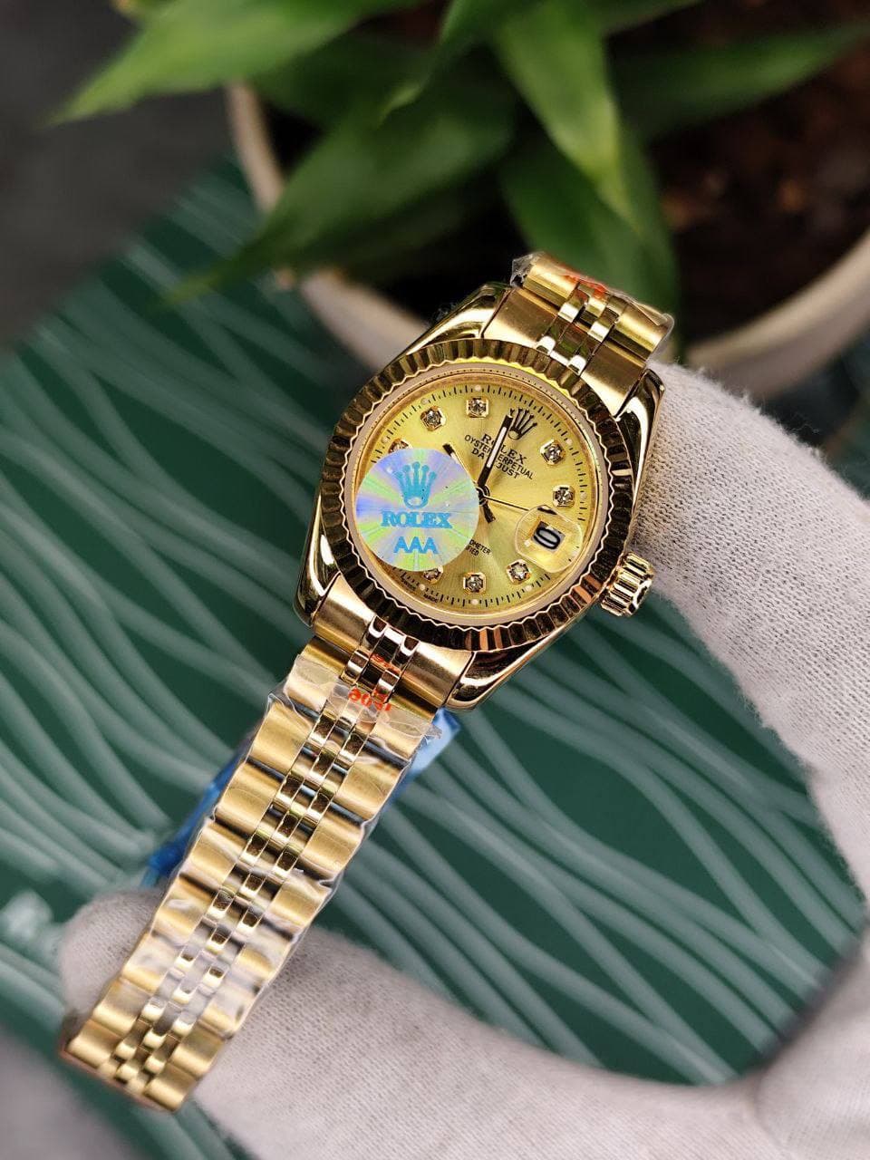 ساعت مچی زنانه رولکس دیجاست ROLEX DATEJUSY صفحه طلایی — تصویر ۲