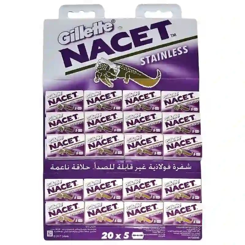تیغ سنتی Nacet ژیلت ناست ورقه ای 100 عددی (20 بسته)