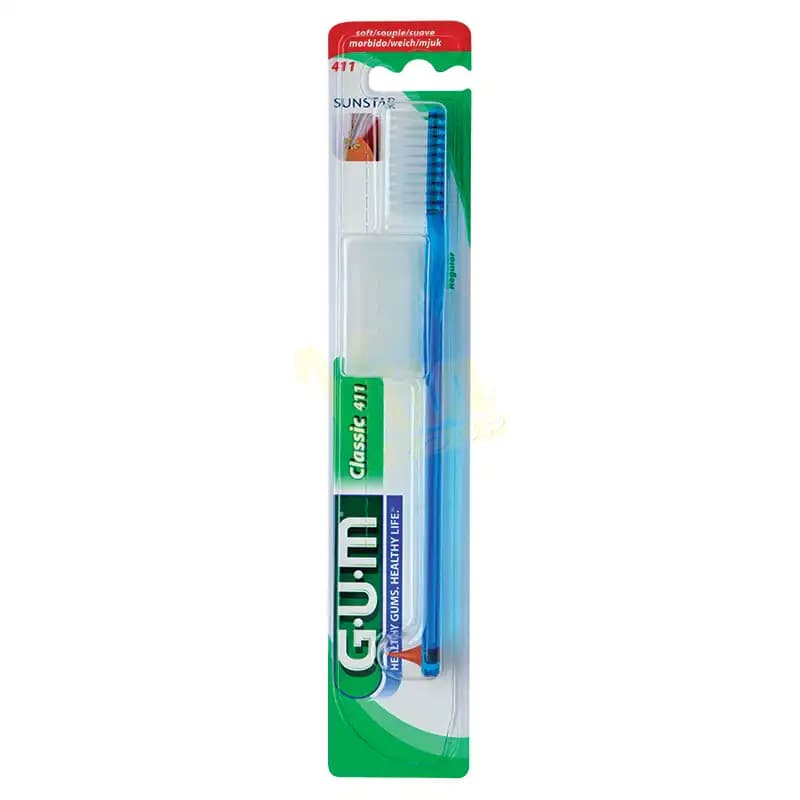 مسواک GUM 411 جی یو ام کلاسیک با برس نرم — تصویر ۳