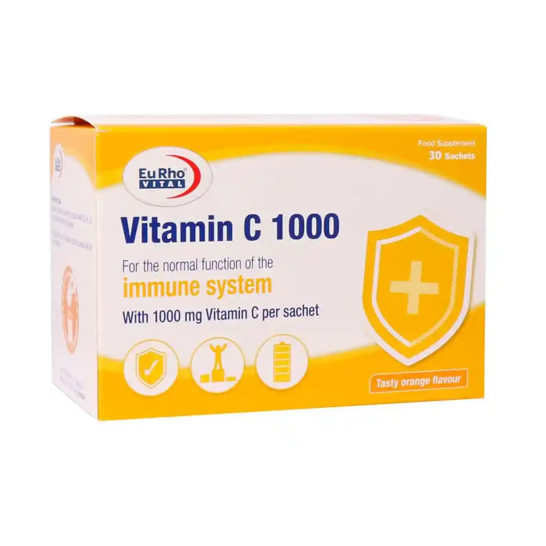 ساشه ویتامین سی یوروویتال 1000 میلی گرم 30 عددی/Eurhovital Vitamin C 1000 mg Sachets — تصویر ۶