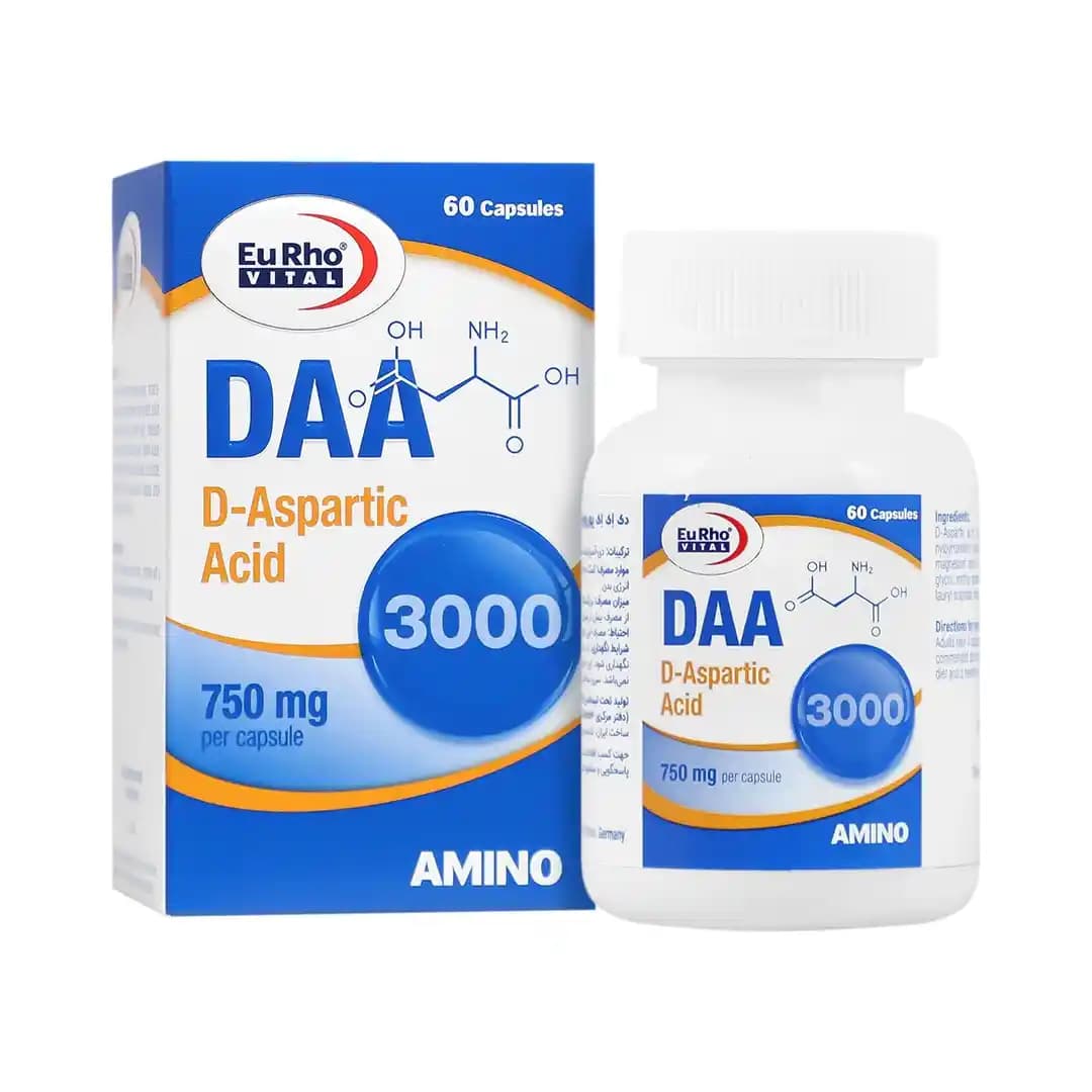 کپسول یوروویتال دی ای ای 750 میلی گرم 60 عددی/Eurho Vital DAA 750 mg 60 caps
