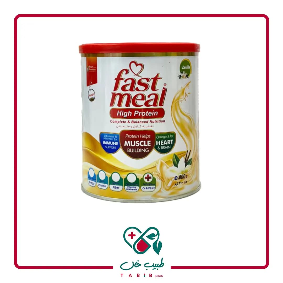 پودر فست میل پر پروتئین اسمارت نوتریشن 400 گرم طعم وانیل/Smart Nutrition Fast Meal High Protein Powder 400 g