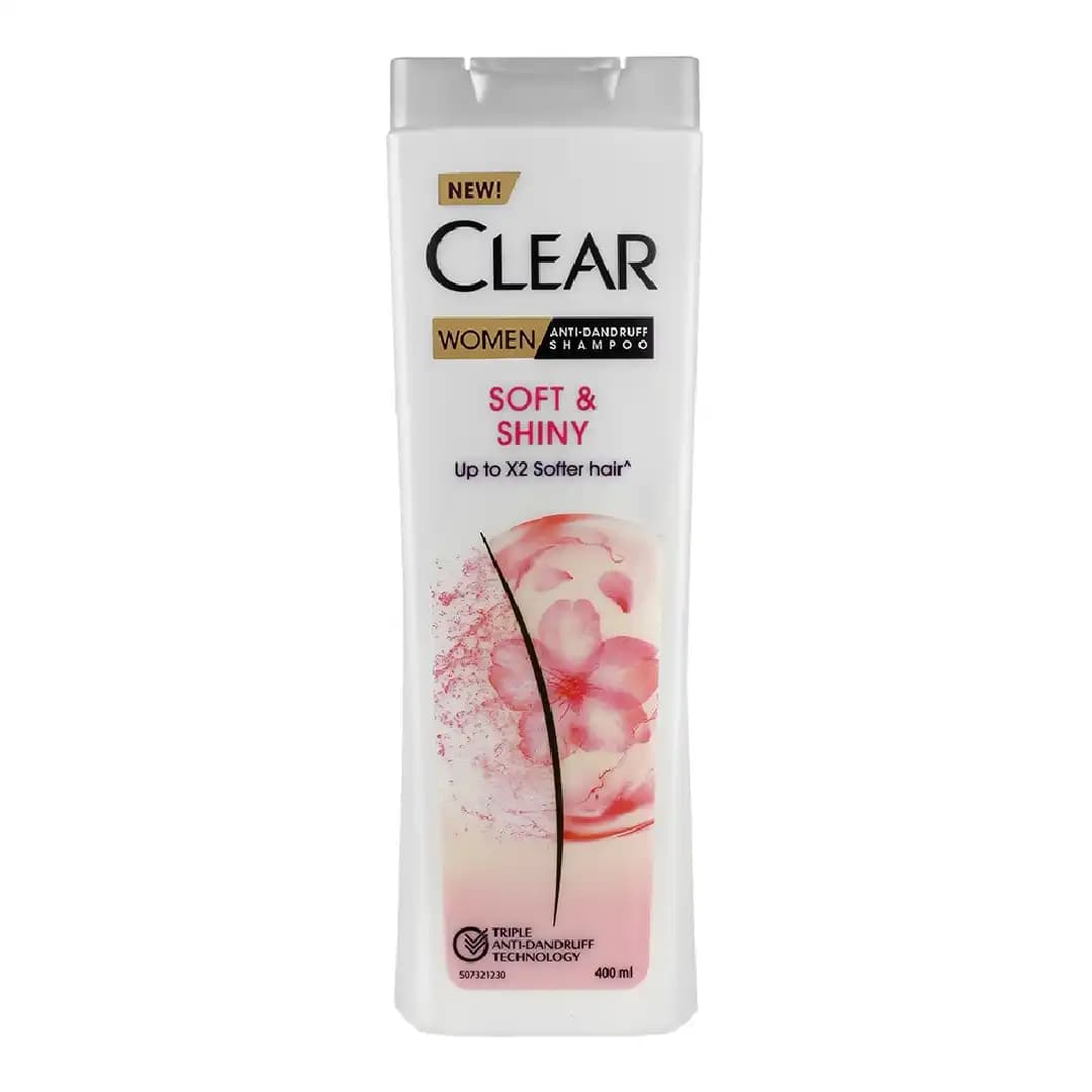 شامپو کلییر بانوان ضد شوره و درخشان کننده مو 400 میلی لیتر/Soft And Shiny Clear Anti Dandruff Shampoo For Women