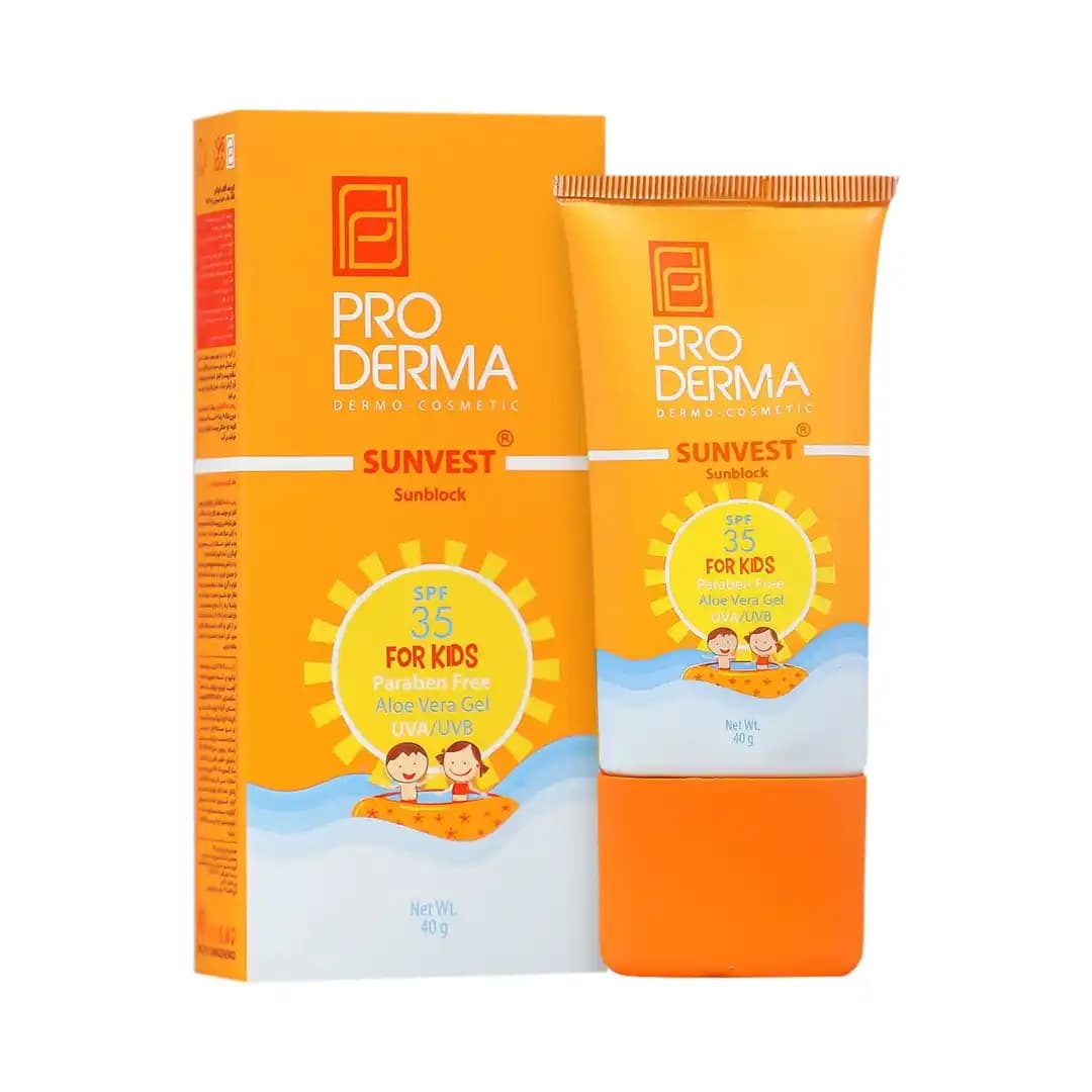 کرم ضد آفتاب بی رنگ کودکان SPF35 پرودرما 40 میلی لیتر/Proderma Sunvest Sunblock SPF35 for Kids 40 ml — تصویر ۵