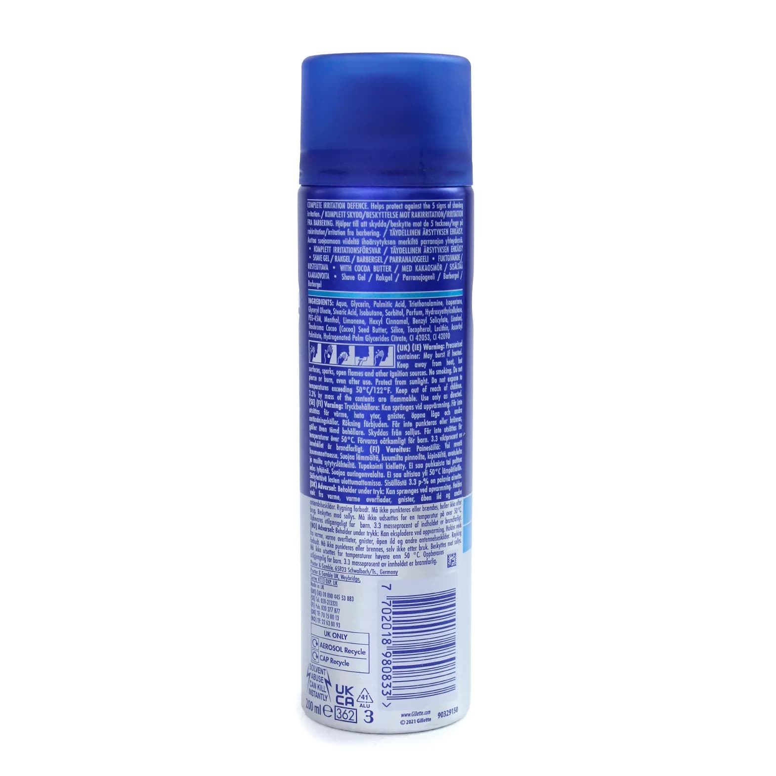 ژل اصلاح مرطوب کننده برند ژیلت GILLETTE مدل Moisturizing حجم 200 میل — تصویر ۳