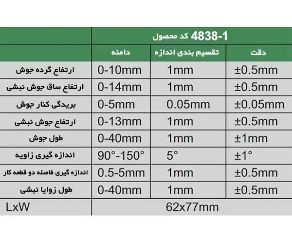گیج جوشکاری اینسایز مدل 1-4838 — تصویر ۶