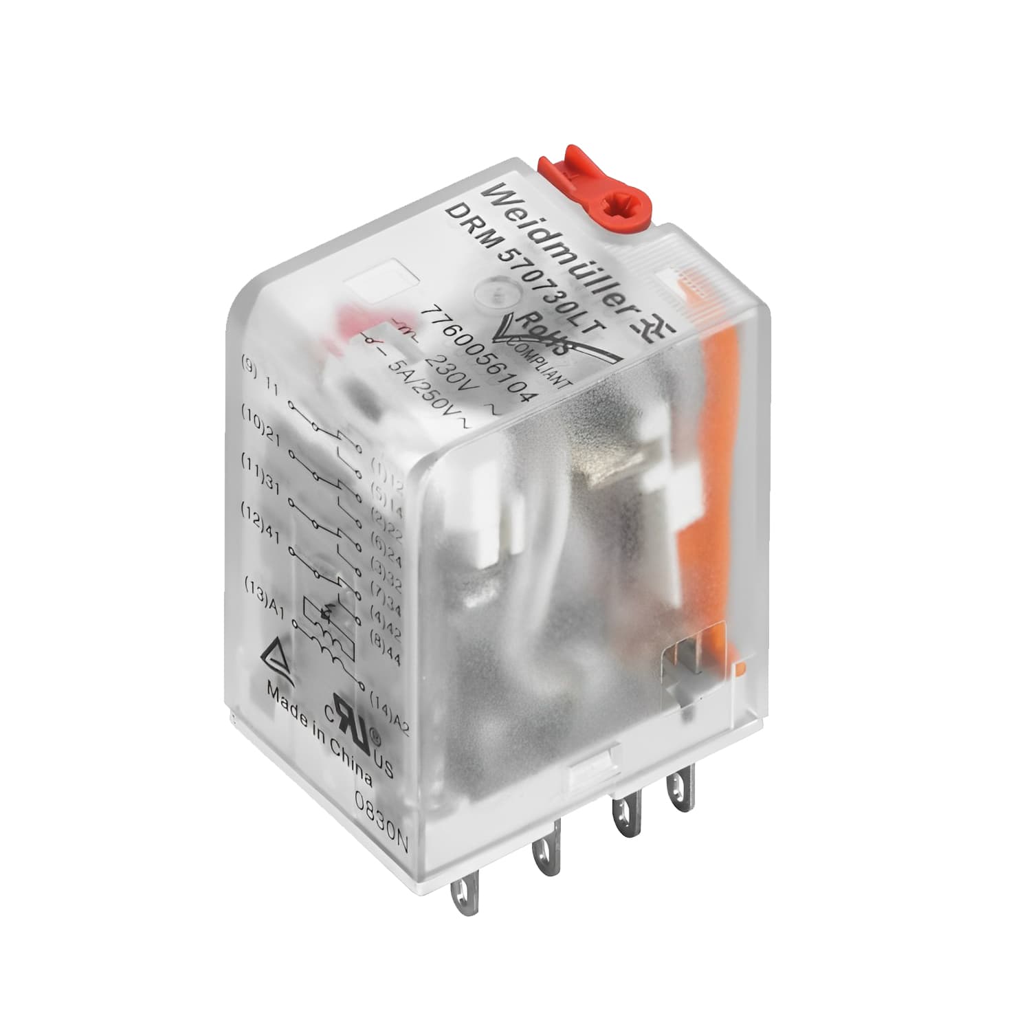 رله 8 پایه DRM 24VAC 2CO وایدمولر DRM270524LT