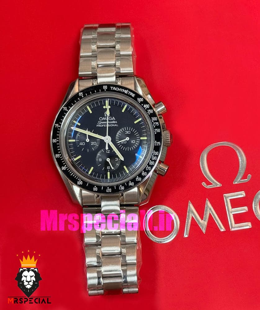 ساعت امگا مردانه اسپید مستر کرنوگراف صفحه مشکی OMEGA Speedmaster moonwatch 021697 — تصویر ۱۱