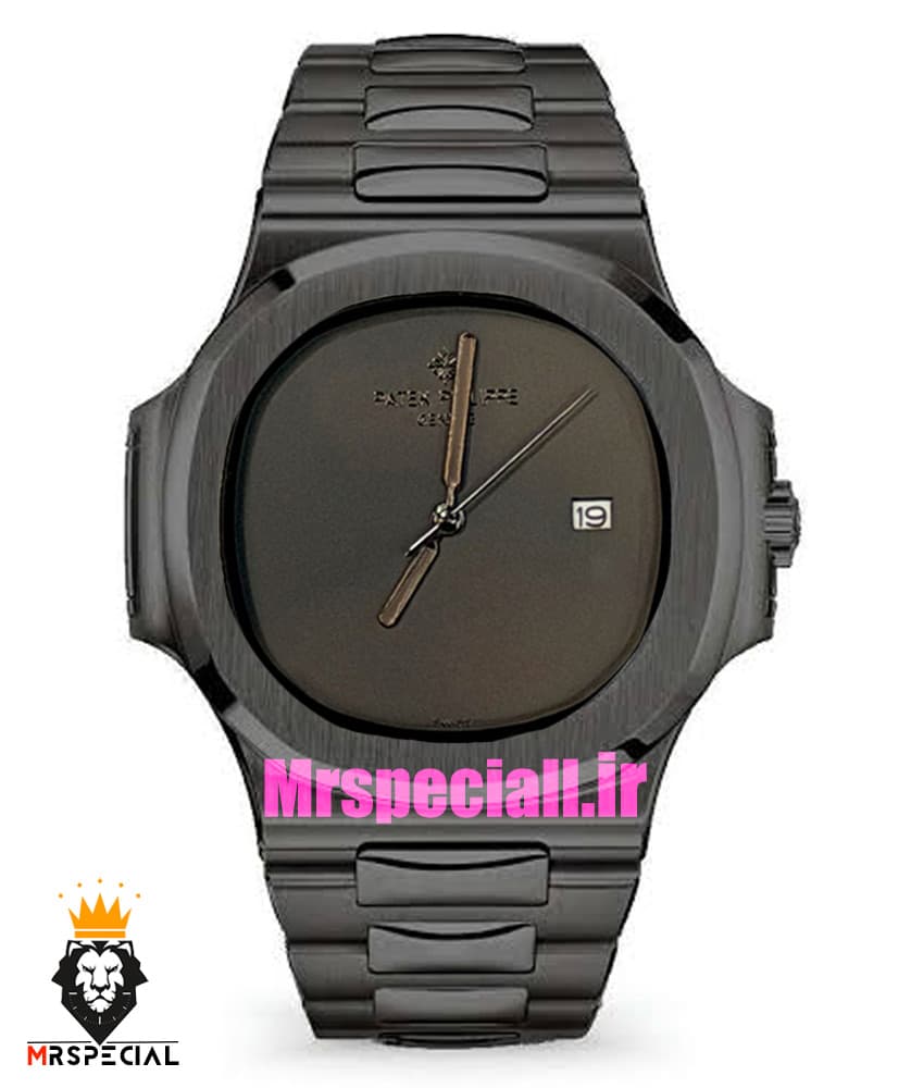 ساعت پتک فیلیپ مردانه ناتیلوس مشکی بند استیل صفحه مشکی Patek Philippe NUATILOS 021696 — تصویر ۱۰