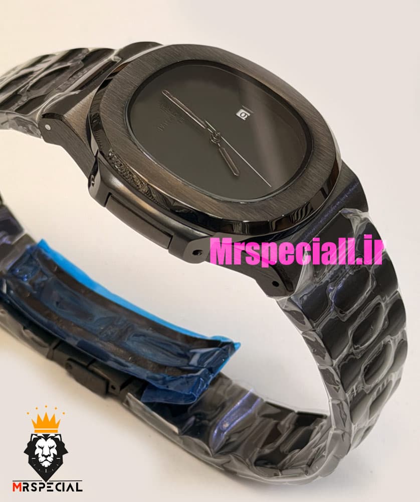 ساعت پتک فیلیپ مردانه ناتیلوس مشکی بند استیل صفحه مشکی Patek Philippe NUATILOS 021696 — تصویر ۱۲