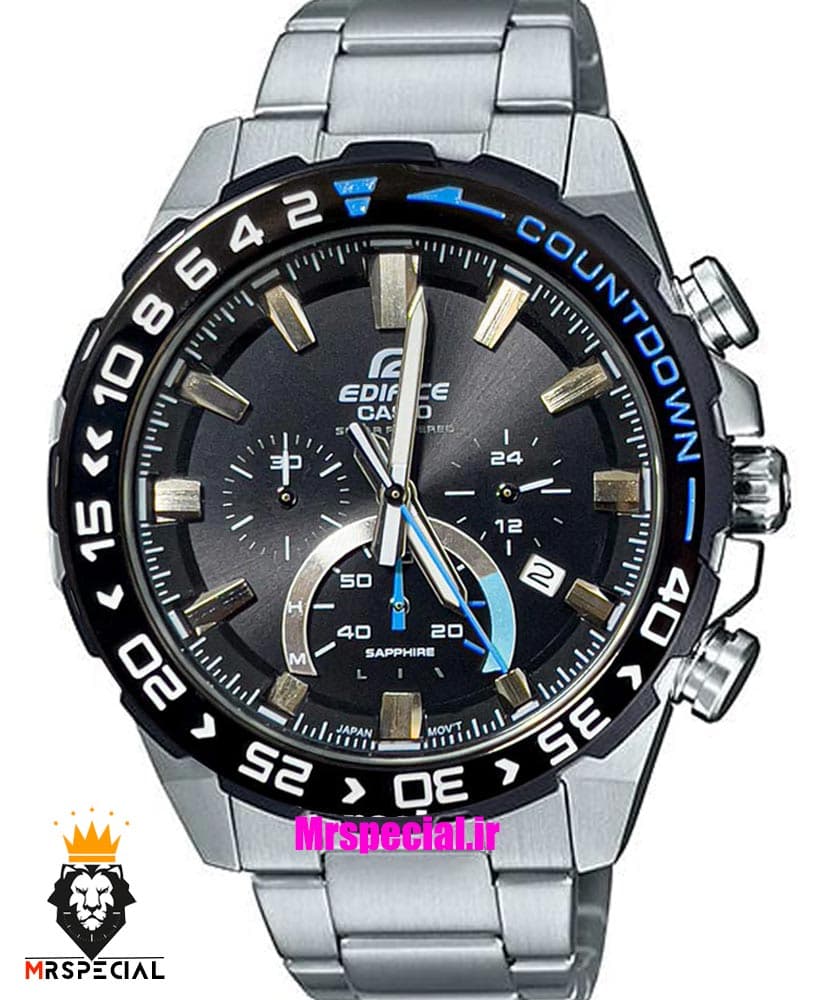 ساعت کاسیو ادیفایس مردانه استیل کرنوگراف صفحه مشکی Casio Edifice 021281 — تصویر ۹