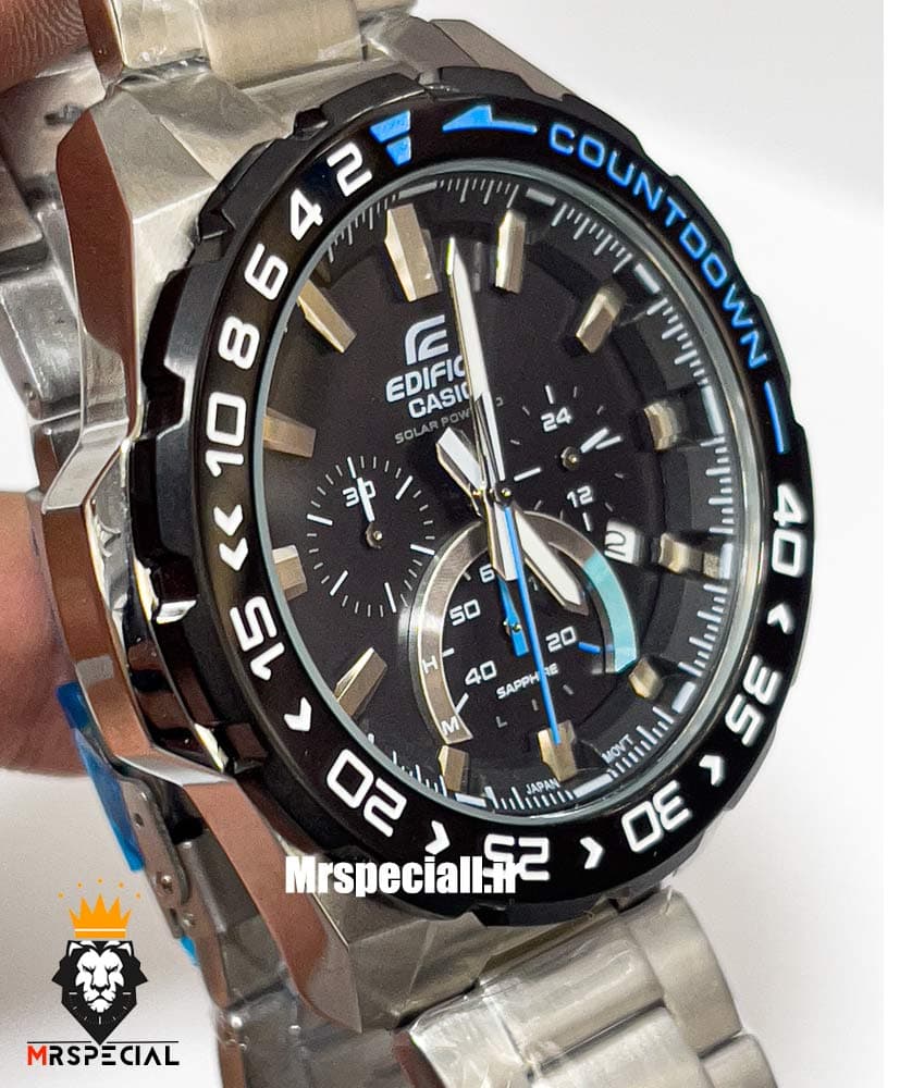 ساعت کاسیو ادیفایس مردانه استیل کرنوگراف صفحه مشکی Casio Edifice 021281 — تصویر ۴