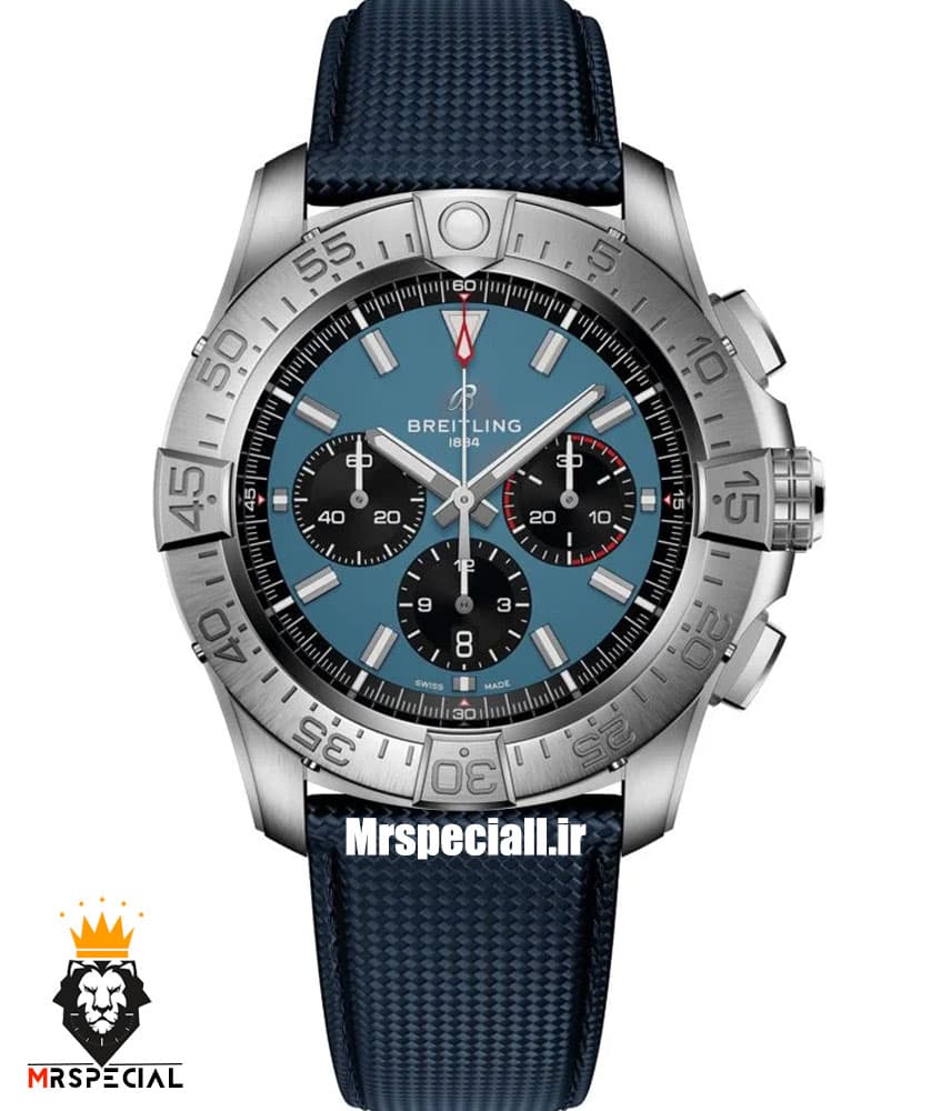 ساعت برایتلینگ مردانه کرنوگراف بند برزنتی ابی صفحه ابی Breitling Avenger 021262 — تصویر ۵