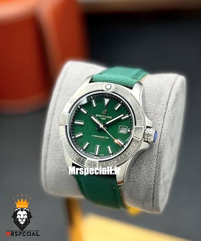 ساعت برایتلینگ مردانه اتوماتیک بند برزنتی سبز صفحه سبز Breitling Avenger 021259 — تصویر ۷