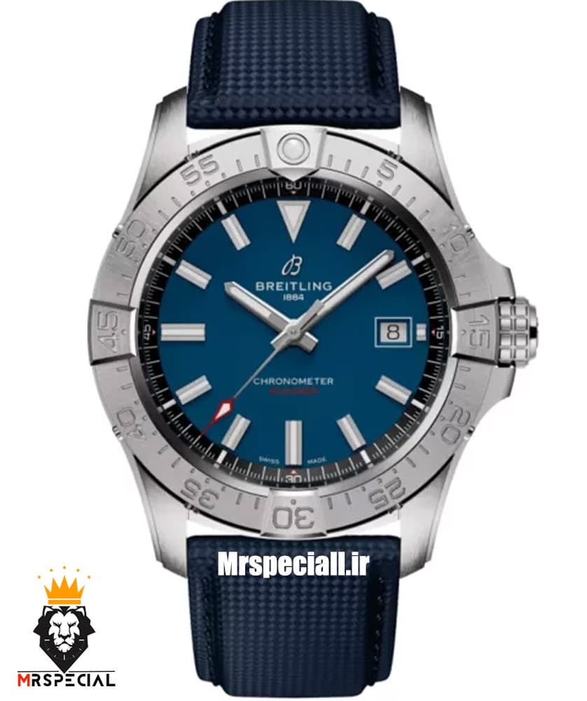 ساعت برایتلینگ مردانه اتوماتیک بند برزنتی ابی صفحه ابی Breitling Avenger 021258