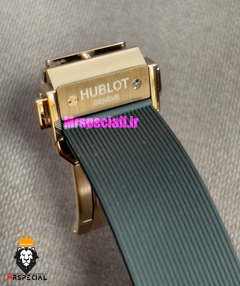 ساعت هابلوت زنانه رزگلد نگین باگت مشکی بند رابر مشکی صفحه مشکی HUBLOT BIG BANG 021219 — تصویر ۸