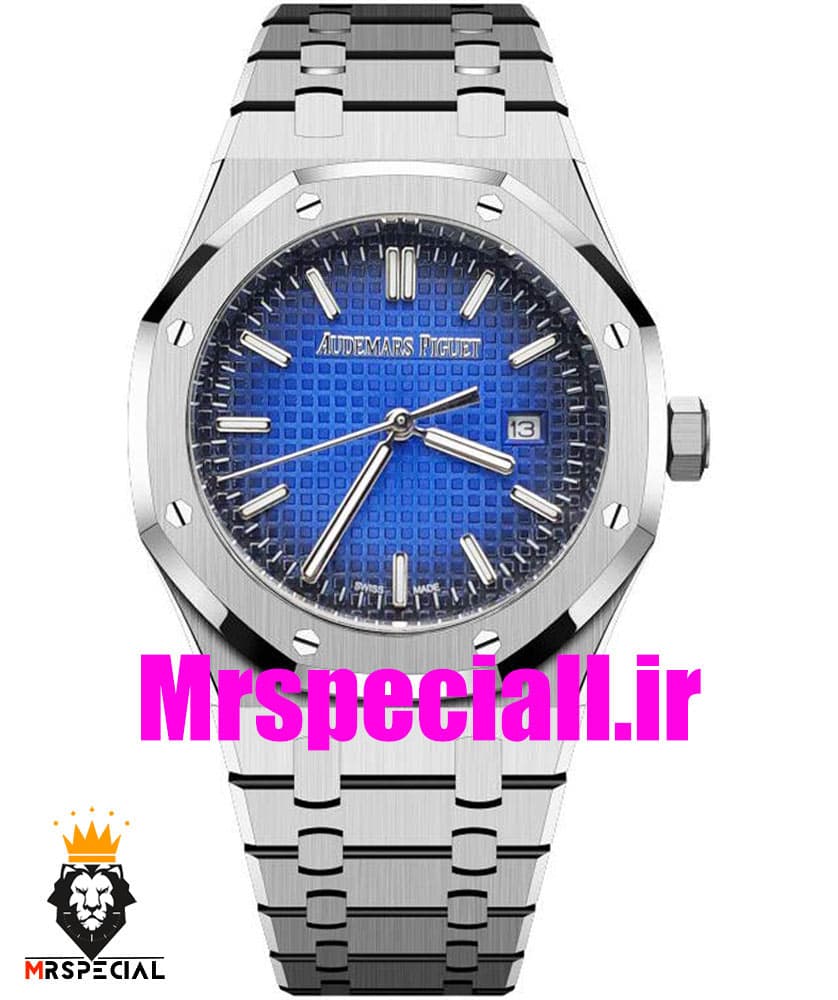 ساعت اودمار پیگه رویال اوک مردانه استیل کوارتز صفحه ابی AUDEMARS PIGUET ROYAL Oak 021210