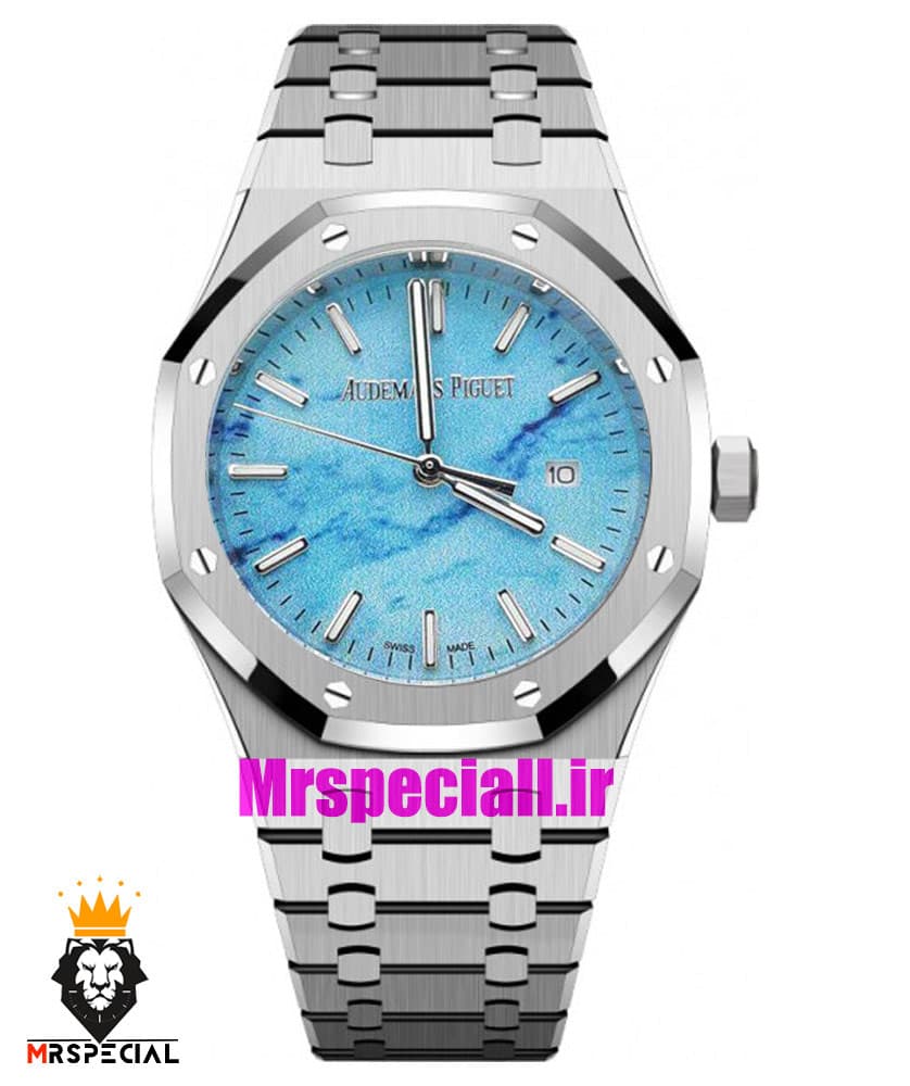 ساعت اودمار پیگه رویال اوک مردانه استیل کوارتز صفحه تیفانی AUDEMARS PIGUET ROYAL Oak 021207