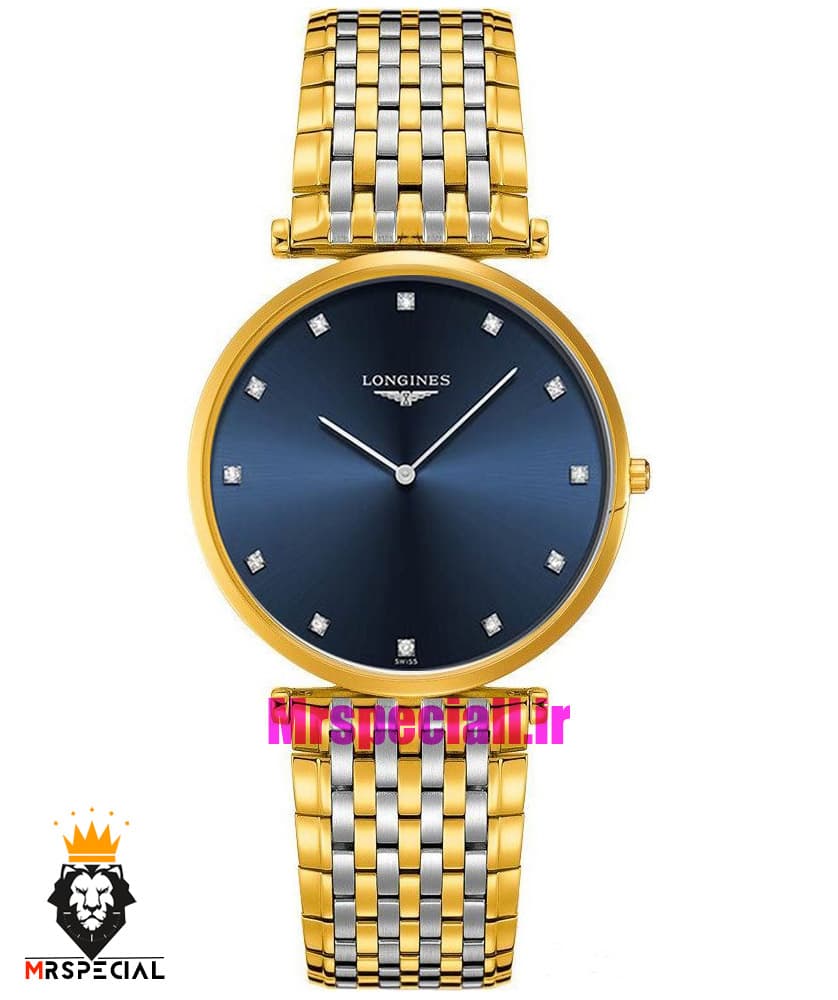 ساعت لونژین مردانه استیل دو رنگ طلایی صفحه ابی LONGINES 021174