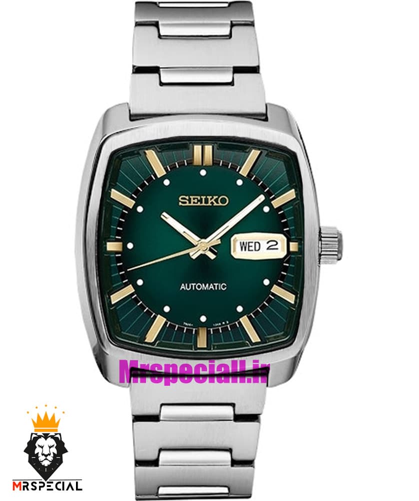 ساعت سیکو مردانه اتوماتیک چهارگوش استیل صفحه سبز 020145 SEIKO Recraft