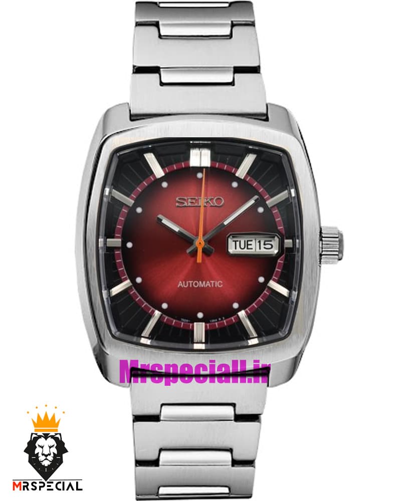 ساعت سیکو مردانه اتوماتیک چهارگوش استیل صفحه قرمز 020144 SEIKO Recraft — تصویر ۹