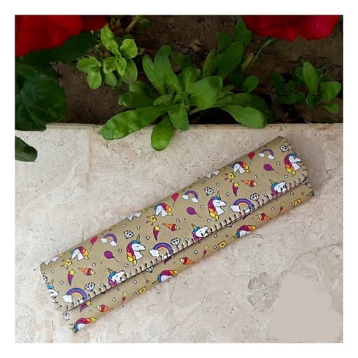 جعبه مضراب سنتور کودکانه طرح اسب شاخدار ، مناسب انواع مضراب، چرم صنعتی، دارای باکس چوبی