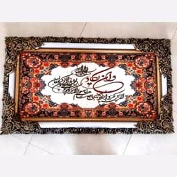 تابلو فرش ایه سایز 50در 1متر باقاب شاپرک سفید — تصویر ۳
