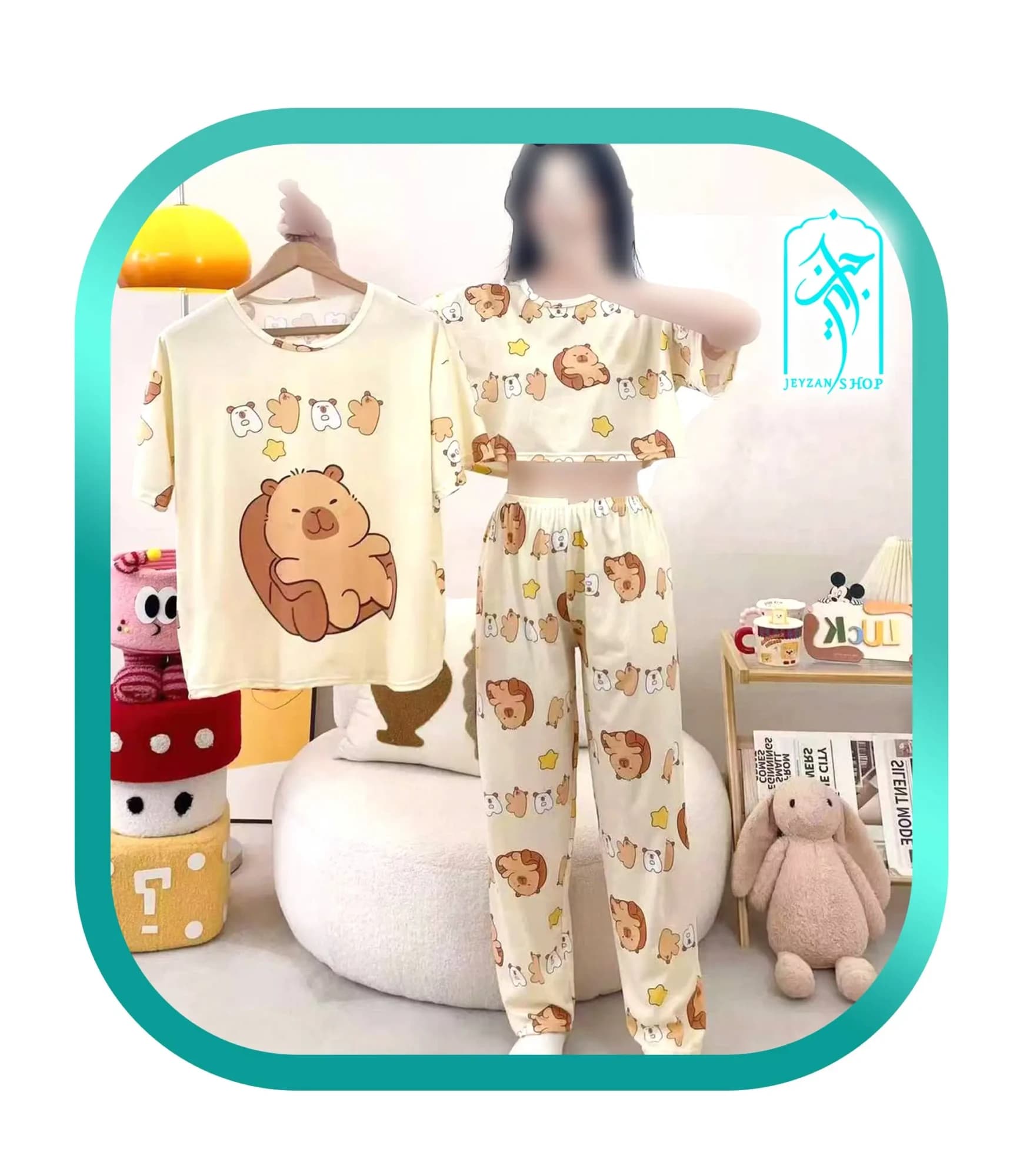لباس ست سه تکه زنانه طرح خرس کاکا کد H293 — تصویر ۴