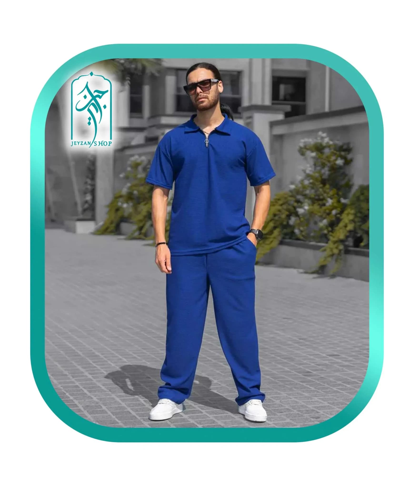 ست تیشرت و شلوار مردانه نیم زیپ کد M231 — تصویر ۴