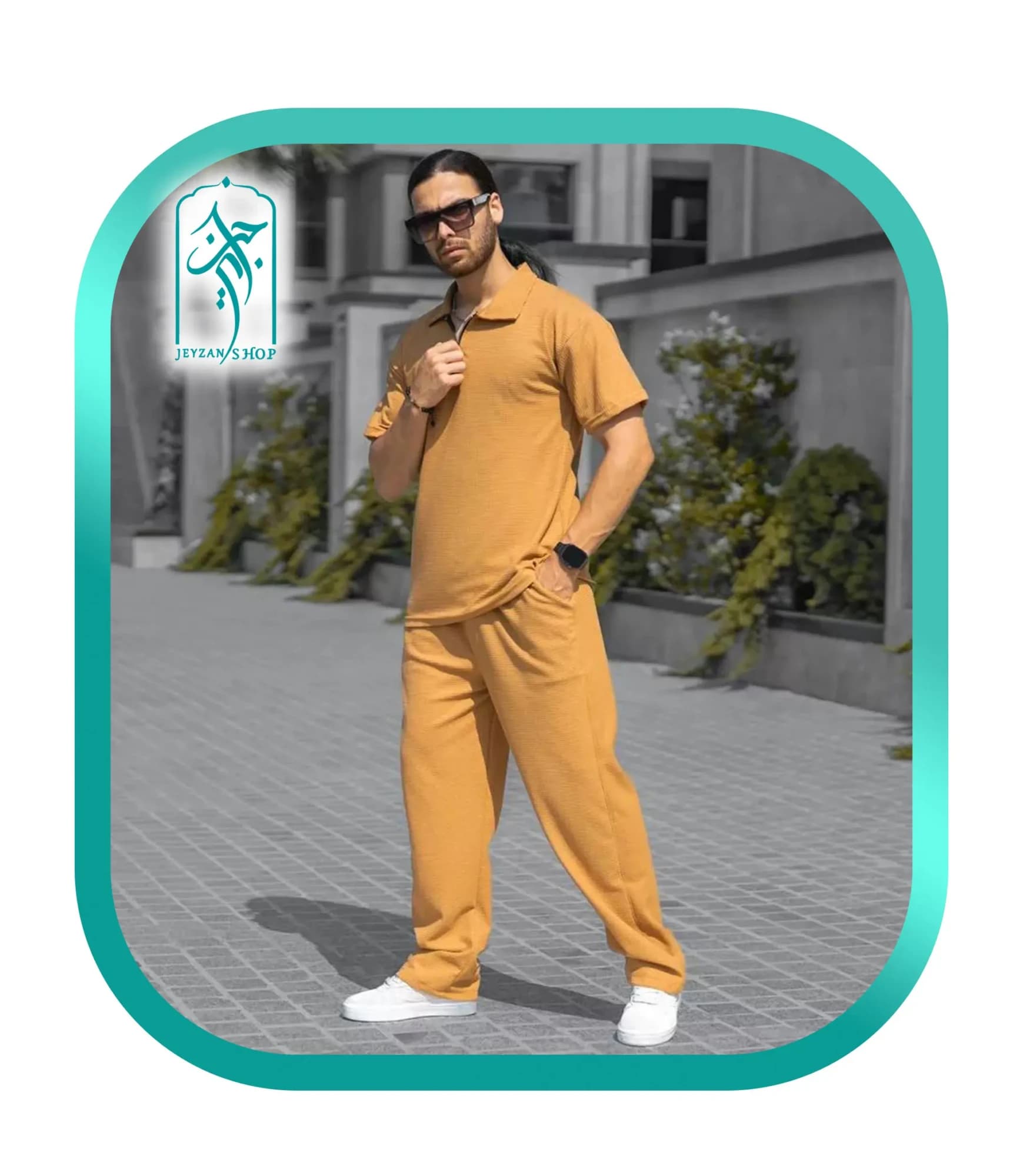 ست تیشرت و شلوار مردانه نیم زیپ کد M231 — تصویر ۷