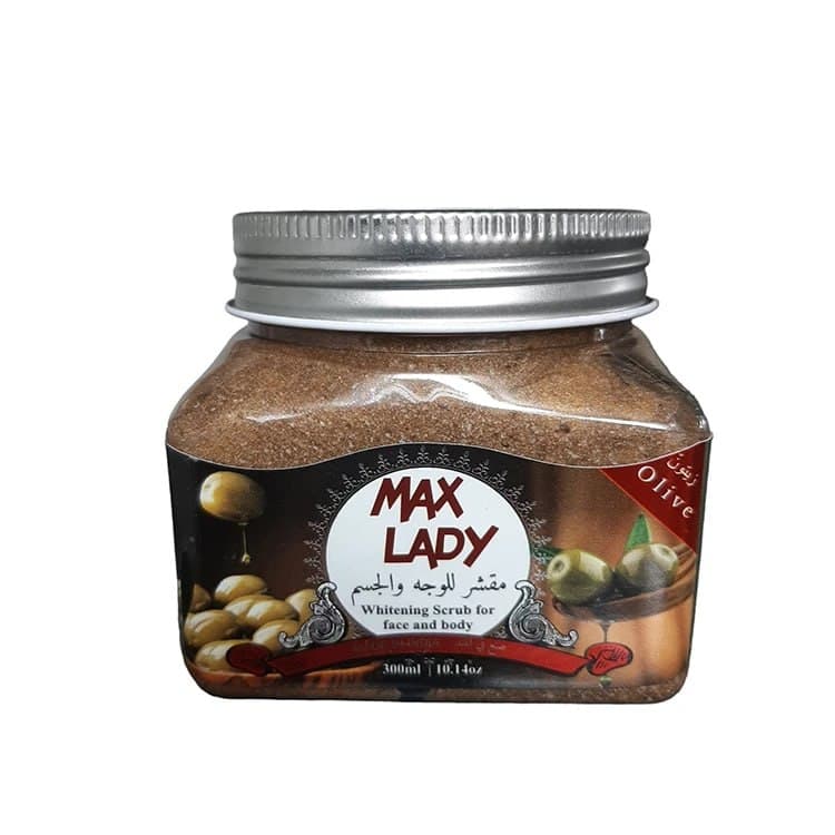 اسکراب روغن زیتون مکس لیدی مناسب صورت و بدن حجم ۳۰۰ میلی لیتر