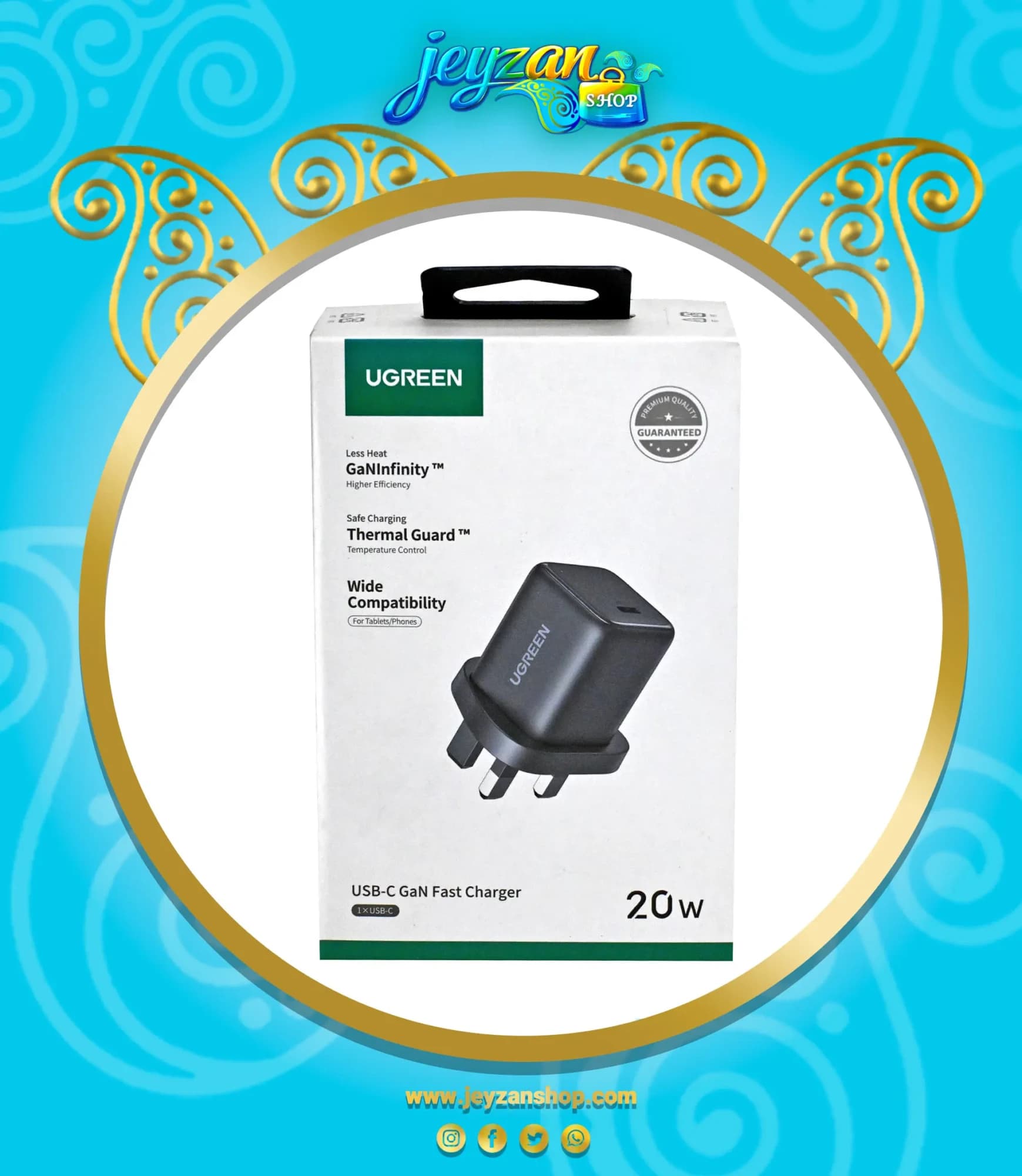 شارژر دیواری یوگرین 20 وات مدل X512 فست شارژ — تصویر ۴