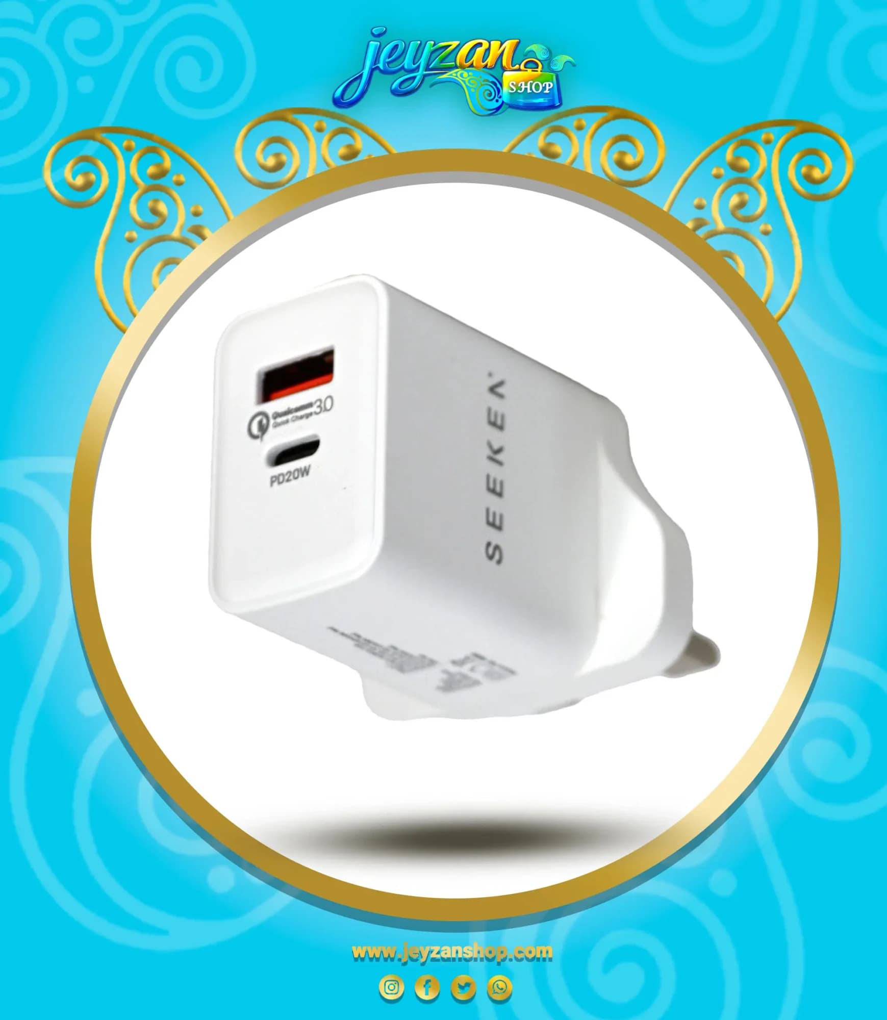 شارژر دیواری سیکن 20 وات فست شارژ مدل SND-577 نیوترا دیو — تصویر ۴