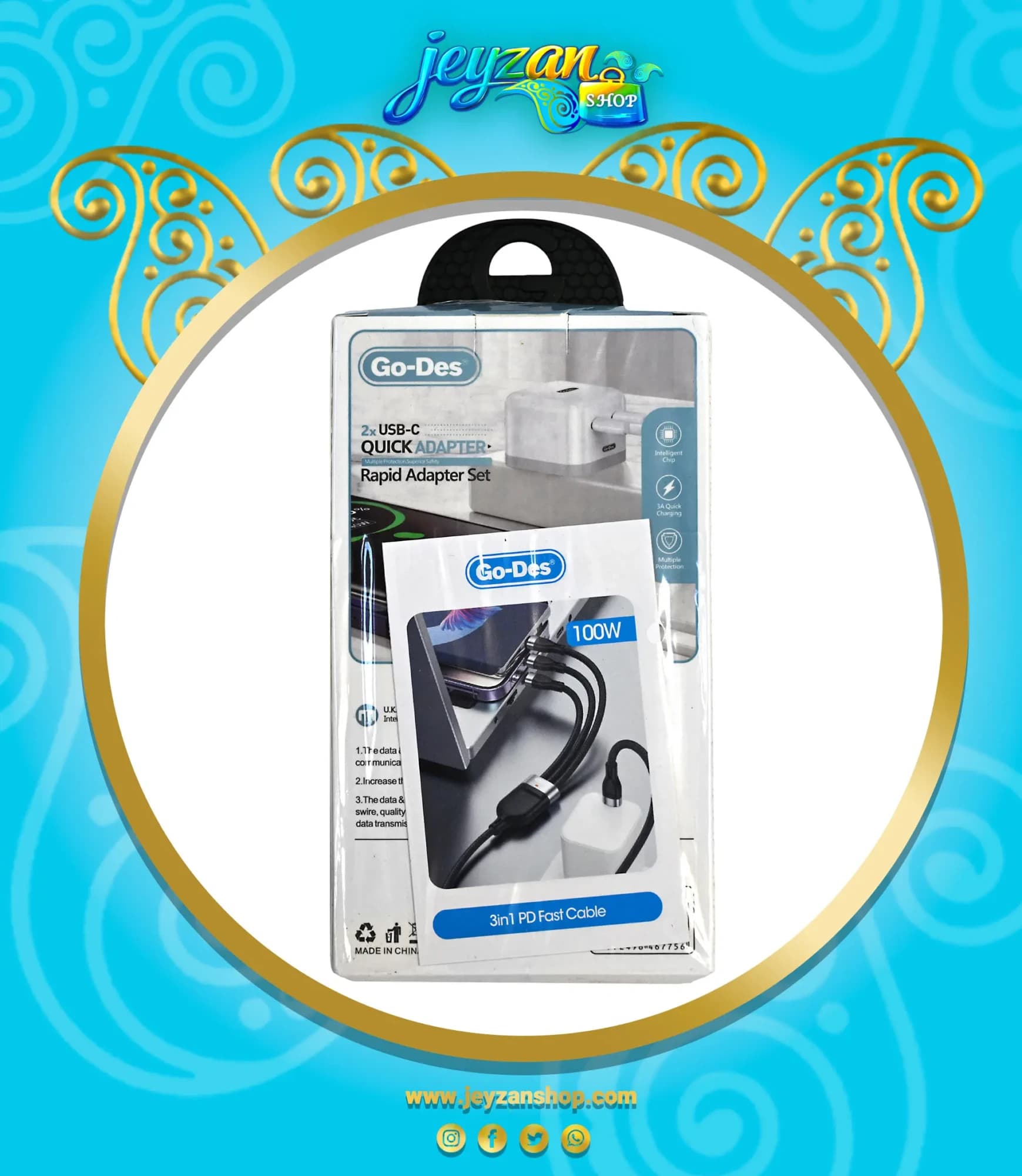 شارژر دیواری گودس 40 وات فست شارژ GD-QC3031 — تصویر ۳