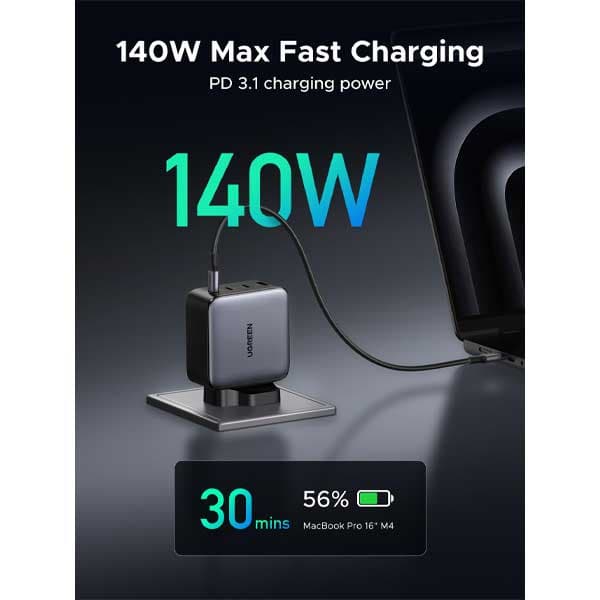 شارژر دیواری 200 وات با سه پورت USB-C و یک پورت USB-A یوگرین مدل 35540 — تصویر ۱۱