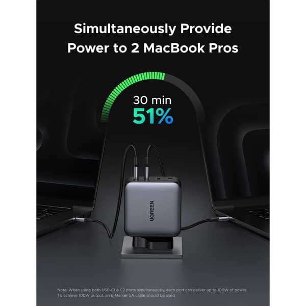 شارژر دیواری 200 وات با سه پورت USB-C و یک پورت USB-A یوگرین مدل 35540 — تصویر ۶