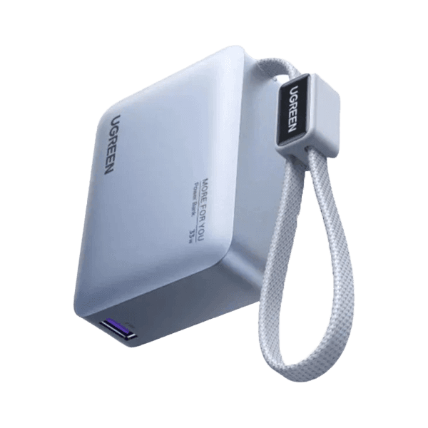 پاور بانک 33 وات دو پورت با یک کابل متصل USB-C و ظرفیت 10000mAh یوگرین مدل 75173