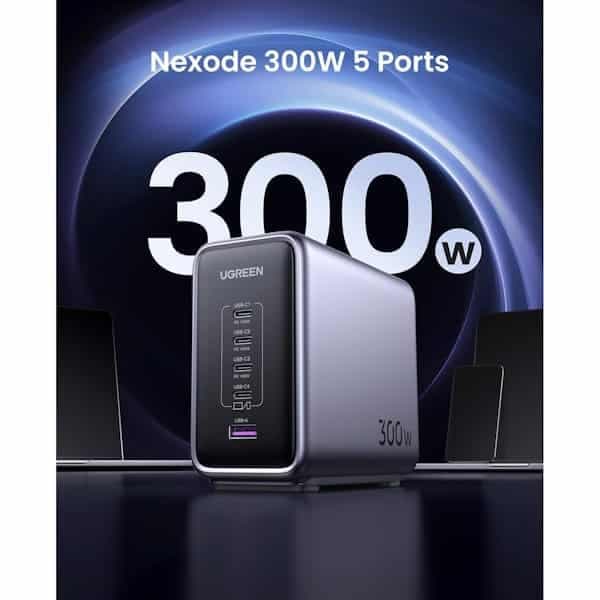 شارژر رومیزی 300 وات Nexode با 5 پورت یوگرین مدل CD333 کد 90904b با دوشاخه UK — تصویر ۱۰