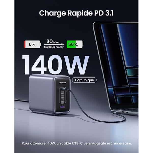 شارژر رومیزی 300 وات Nexode با 5 پورت یوگرین مدل CD333 کد 90904b با دوشاخه UK — تصویر ۱۲