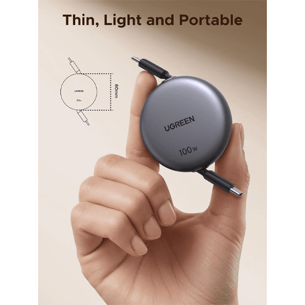 کابل جمع شونده(retractable) 100 وات USB-C یوگرین مدل L531 کد 65905 — تصویر ۱۰