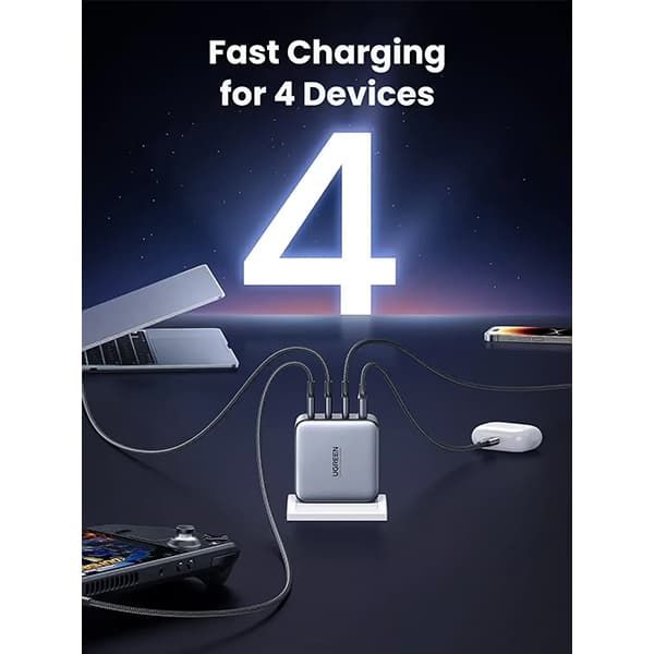 شارژر دیواری 100 وات با سه پورت USB-C و یک پورت USB-A یوگرین مدل CD226 کد 10375 — تصویر ۶